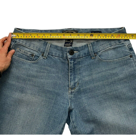 Seven 7 Mid Rise Bootcut Jeans Womens Size 31 Light Wash Stretch 33" Inseam - Picture 4 of 11